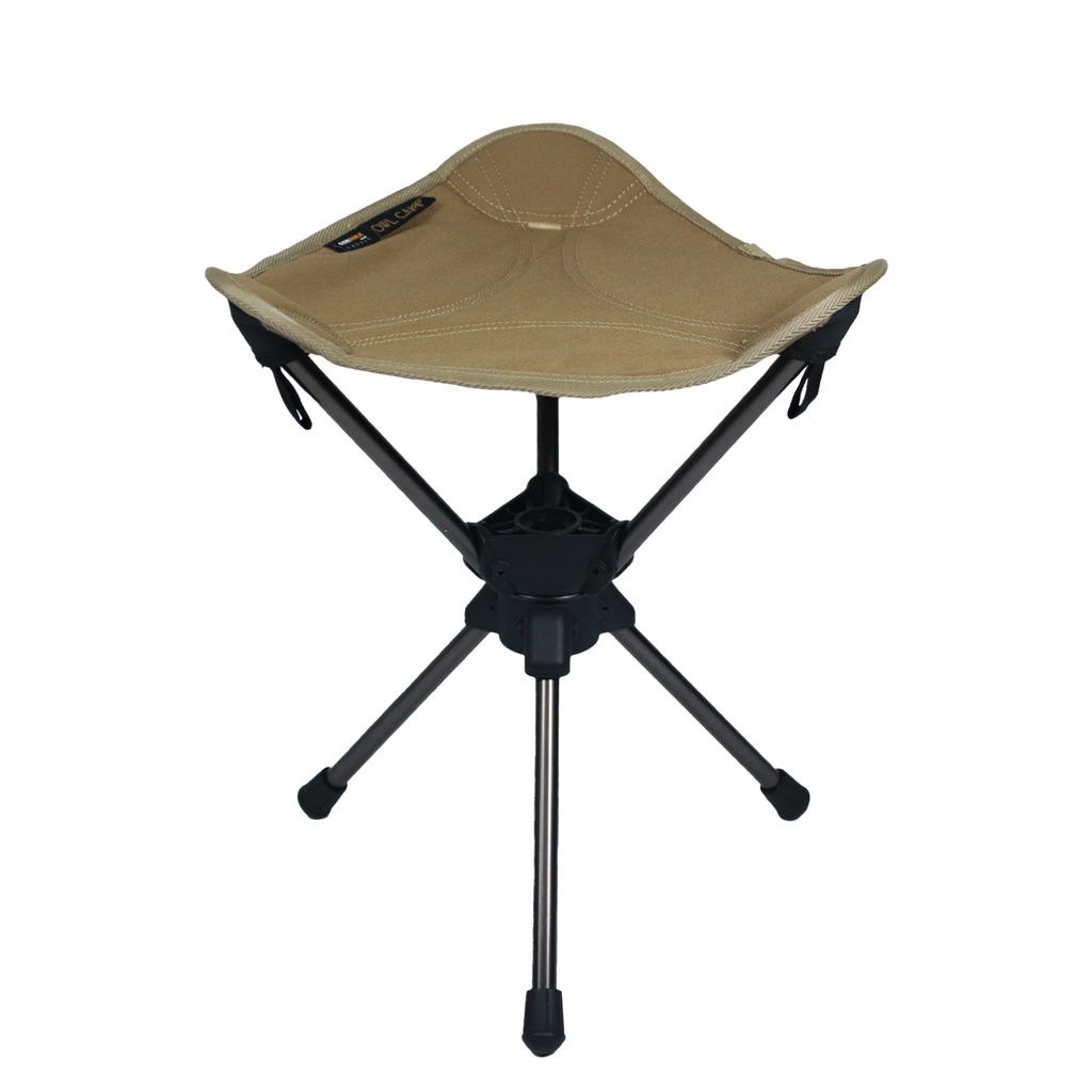 【OWL Camp】沙色三腳旋轉椅 露營椅 折疊椅 摺疊椅 小凳 登山椅 露營凳 釣魚椅 烤肉椅 腳托