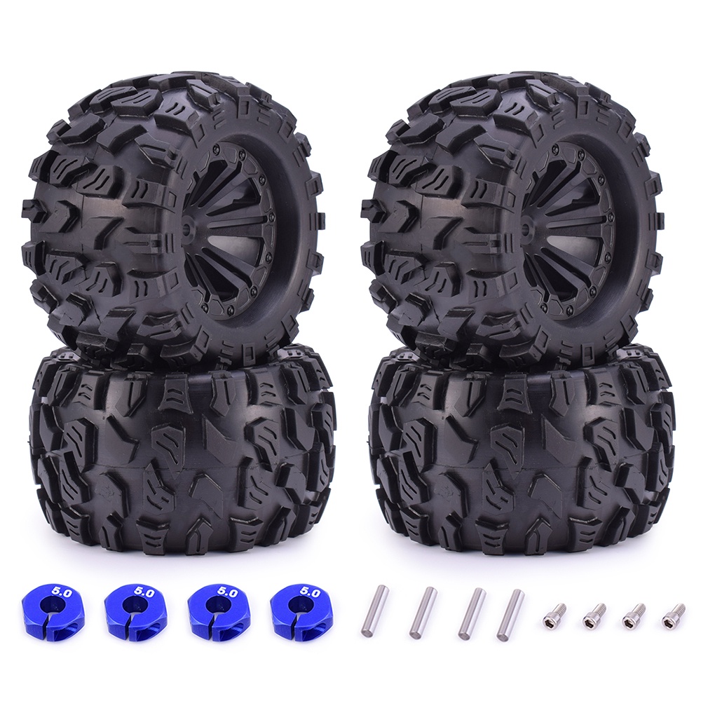 2~4 件/套 ZD 賽車塑料橡膠輪胎和輪輞 12 毫米六角和 125 毫米車輪輪胎適用於 1/10 怪物卡車越野