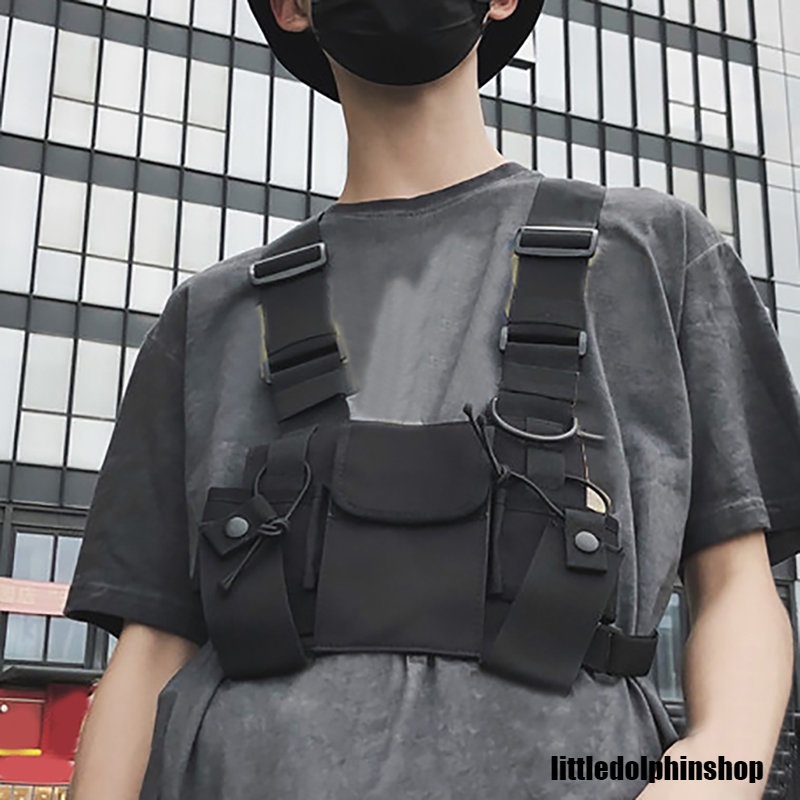 Ld 戰術軍用背心胸裝備包裹戰術背帶對講機口袋