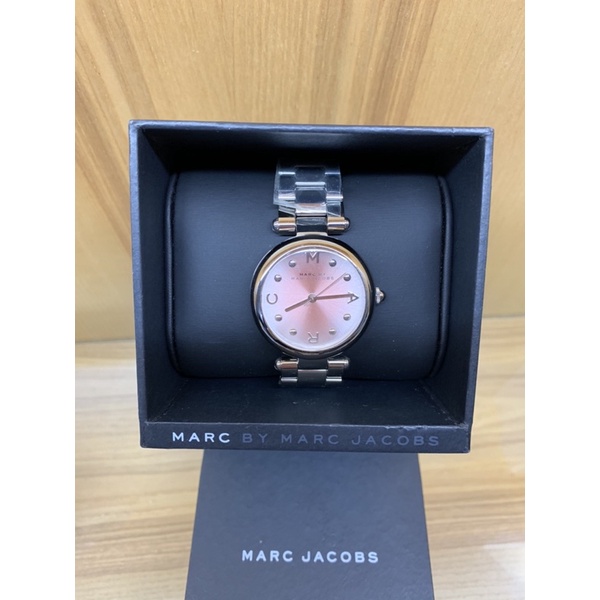 全新絕版 美國購入 Marc by Marc Jacobs Dotty 點點時尚手錶 漸層銀x粉 36mm