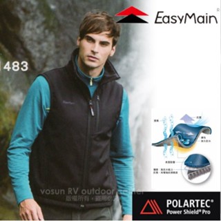 【easymain 衣力美】男款polartecpowershield pro專業級防風防水保暖背心暖 深灰 v1483