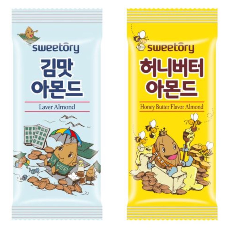 現貨 韓國 SWEETORY 海苔 杏仁果 蜂蜜奶油 風味 杏仁果 30g 袋裝 好吃零食堅果餅乾 HABF 同款
