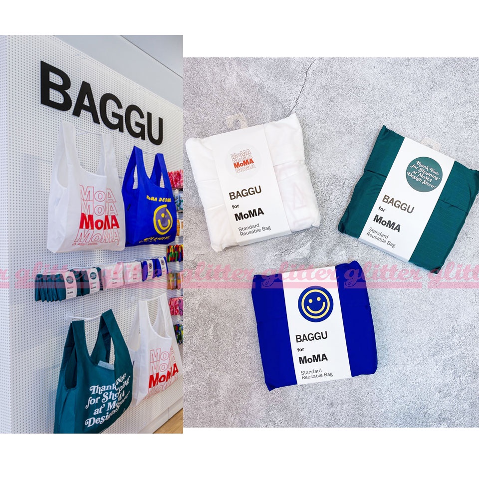 glitter。美線 BAGGU x MOMA 紐約 Recycled Nylon 環保袋 收納袋 購物袋 M