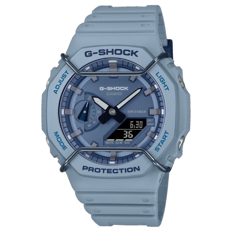 全新 台灣卡西歐公司貨G-SHOCK系列 時尚潮流 八角防撞運動錶 GA-2100PT-2A 藍 歡迎詢問
