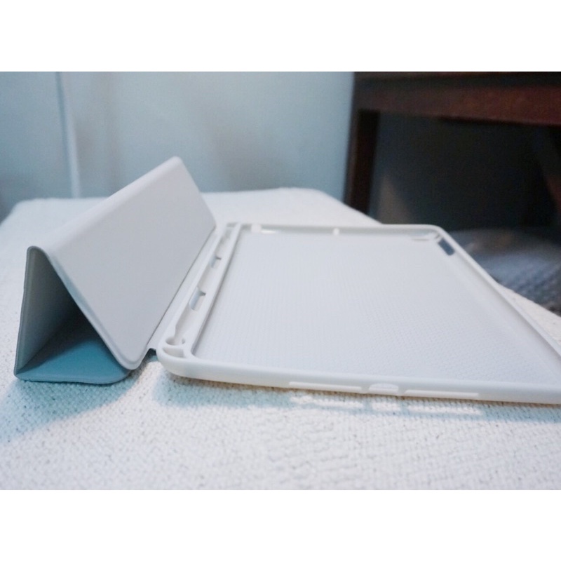iPad保護套 帶筆槽 矽膠 防摔 保護殼 三折皮套 軟殼適用iPad Air 1 2