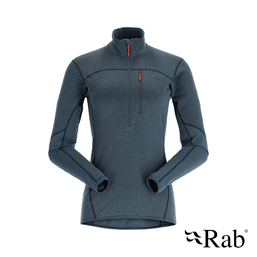 Rab｜女款 Ascendor Pull-On 保暖半拉鍊長袖排汗衣 中層衣 保暖衣 #QFF45