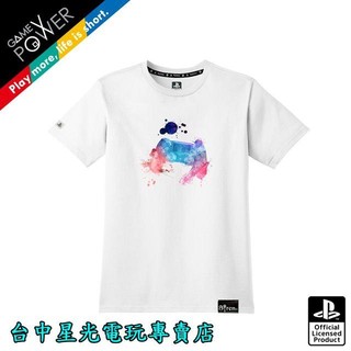 【SONY原廠授權】 PlayStation Game Power 潑灑 潮流純棉 T恤 白色 【特典商品】台中星光電玩