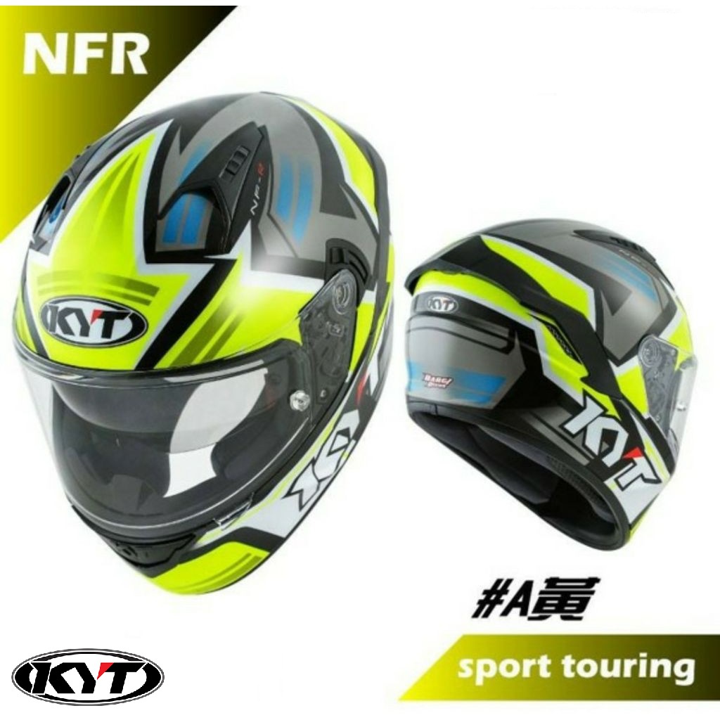 【咪咪帽帽】KYT NFR 安全帽 NF-R #A 黃 消光 選手彩繪 全罩式安全帽 內藏墨鏡 全罩式 進口帽