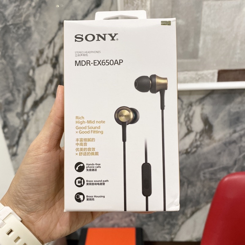 全新 Sony 立體聲耳機 MDR-EX650AP 黃銅音響電路管 附四尺寸矽膠耳塞 現貨