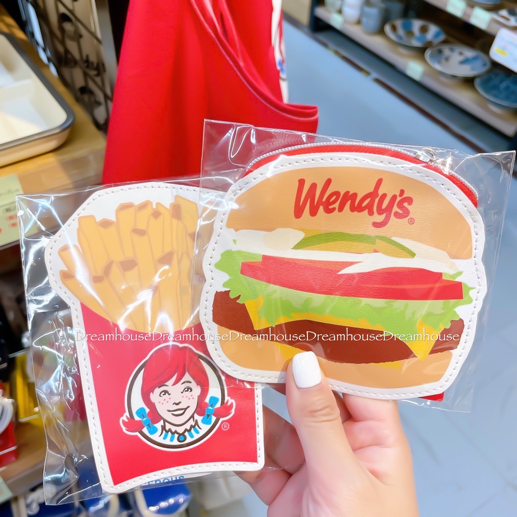 日本帶回 Wendy's 溫蒂漢堡 SPAM 午餐肉 火腿肉 薯條 速食 皮革造型零錢包 小物包 收納包 萬用包 鑰匙包