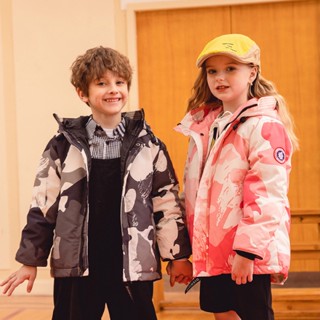 【現貨】冬季新款兒童羽絨服男女童加厚連帽衝鋒衣中大童洋氣保暖羽絨外套 兒童外套 童冬外套 白鴨絨