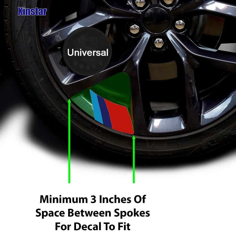 4 件裝汽車輪輞車輪尺寸 18" 至 21" 貼紙適用於寶馬 E30 E36 E39 E46 E60 E87 X5