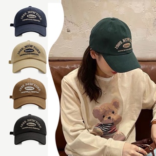 【HOSS】刺繡帽子女 韓國棒球帽 潮牌ins時尚百搭遮陽帽 時尚太陽帽顯臉小鴨舌帽