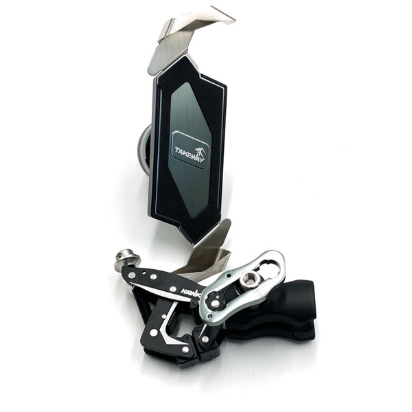 EN 機車精品 黑準手機架 雙磁浮 夾式 最新款 雙磁浮防盜 防盜