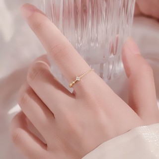 戒指 韓國女神氣質簡約百搭微鑲幾何菱形細版開口戒指 K5264 臺灣出貨 Danica 韓系飾品 韓國連線