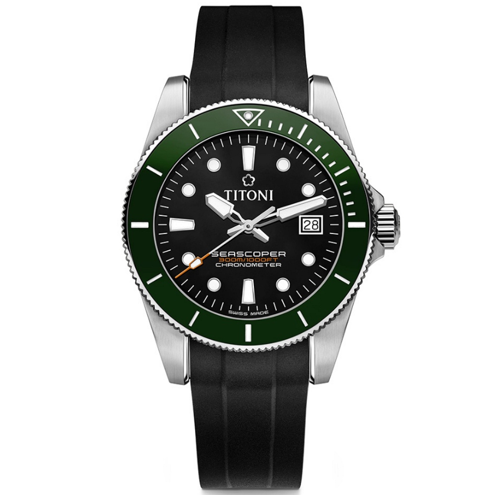 TITONI 梅花錶 海洋探索 SEASCOPER 300 陶瓷錶圈 潛水機械腕錶 (83300S-GN-R-702)
