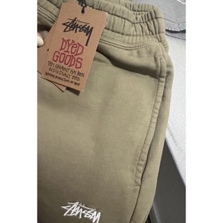 Stussy overdyed stock logo pant 內刷羊毛 棉褲 卡其 男版S 全新