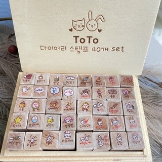 臣 005 韓版印章 Toto 兔子印章 木質印章 印章套裝