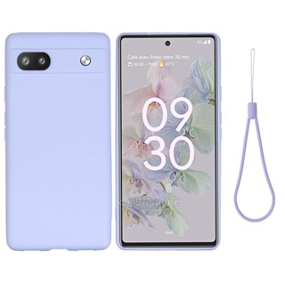 手機殼 Google Pixel 6 7 Pro 6a 手機殼純色液體矽膠天鵝絨內部防震軟殼帶手機帶