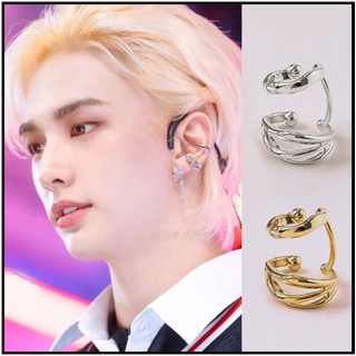 ❌免運❌ 黃鉉辰同款韓國耳掛耳環 ASMAMA SKZ Stray kids 同款疊層耳掛式耳環 耳骨夾式耳環 耳夾耳環