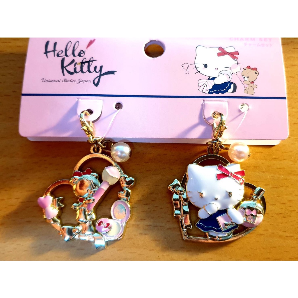 日本進口 環球影城限定 Hello Kitty 愛心珍珠 吊飾 / 掛飾 / 墜飾