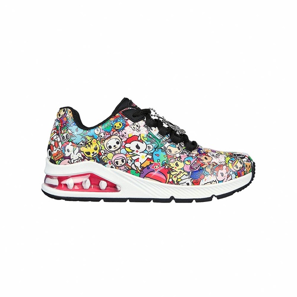 SKECHERS Tokidoki 聯名款  155226MLT UNO 支撐 滿版卡通 綁帶 記憶鞋墊 運動鞋 女