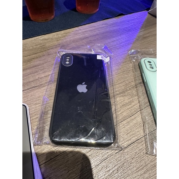 「iphonex專用 」全新iPhone X鋼化保護殼黑+綠各一