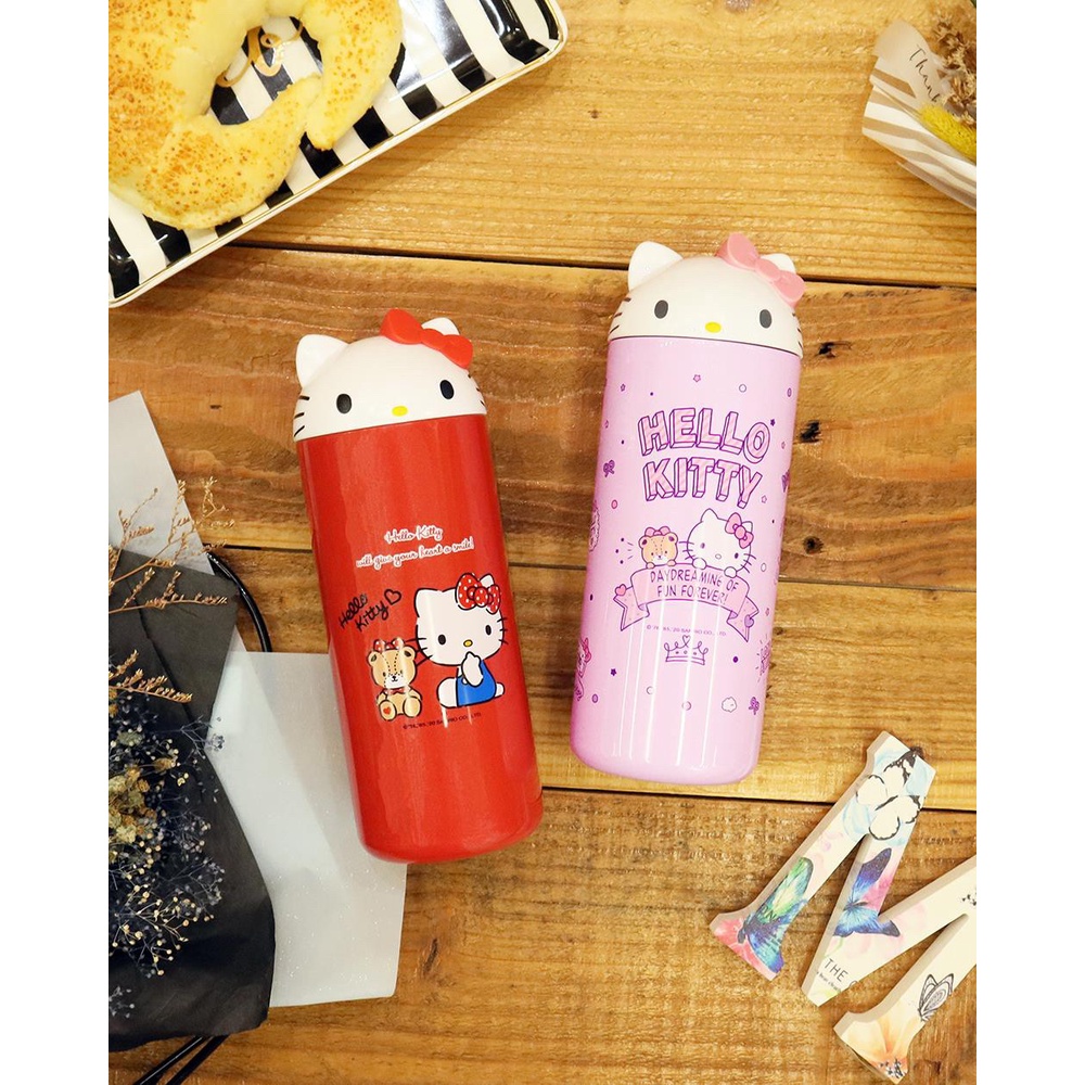 ♥小玫瑰日本精品♥Hello Kitty 輕量型316不鏽鋼保溫瓶 長效保溫保冰 500ml 買一送一 隨機贈送 ~ 5