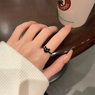 黑貓戒指女Ins小眾設計索引戒指時尚戒指