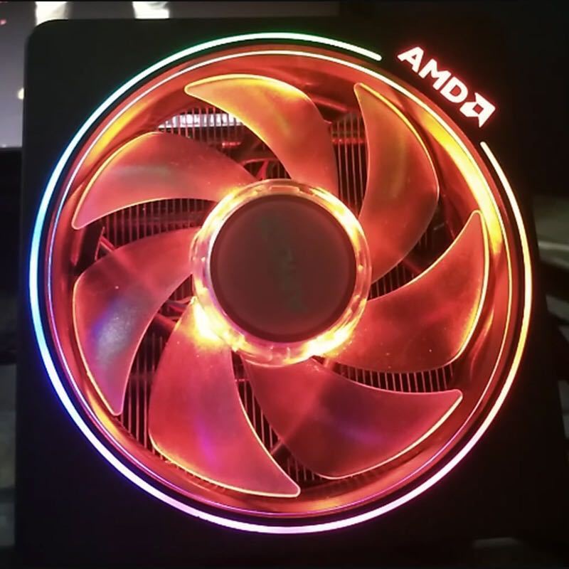 新品  現貨          拆機AMD幽靈稜鏡RGB四銅管CPU散熱器AM4銳龍原裝散熱器 R3 R5 R7