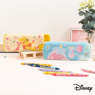 【迪士尼正版授權】迪士尼櫻花系雙削多功能筆盒 維尼小豬鉛筆盒