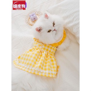 水果公主裙子貓咪衣服夏季薄款小幼貓布偶貓藍貓寵物防掉毛~嬉皮狗