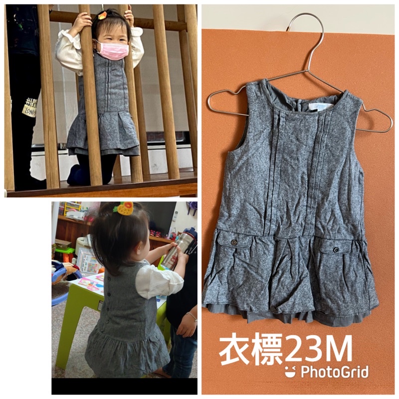 Jacadi女童連身裙，衣標23M 86cm適合瘦寶（屬恩典物品區，請看說明規則或聊聊詢問，勿先下單）