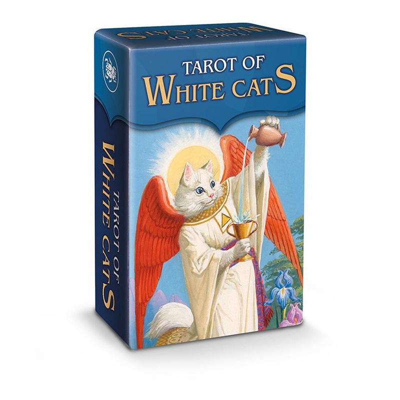 迷你版白貓塔羅牌,贈中文翻譯｜Mini Tarot White Cats,聖甲蟲牌卡【左西購物網】