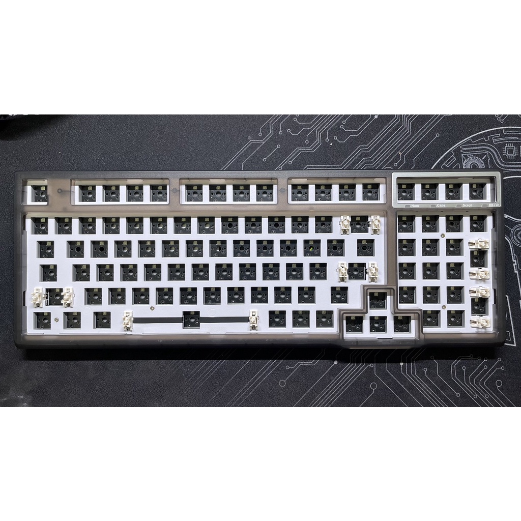 RX980 藍牙2.4G無線RGB 三模插拔軸機械鍵盤套件 (自售) 黑透 全新