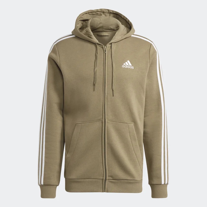 ADIDAS 男女款 M 3S FL FZ HD 外套 H12169 連帽上衣 愛迪達 基本款 三線 刷毛