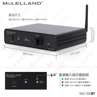 【福利品】【英國McLELLAND】藍芽串流擴大機 2.1音效 100W/高品質DAC數位輸入 非Sony(台灣公司貨)