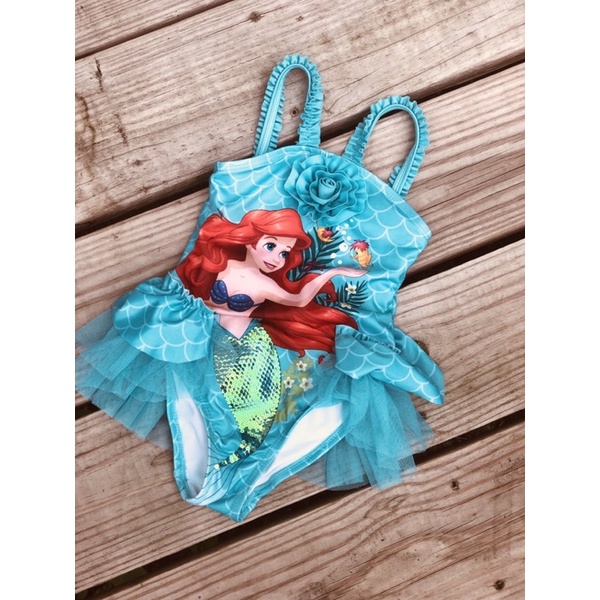 現貨24hr出貨 Ariel 小美人魚 愛麗兒 愛莉兒Mermaid 兒童 連身泳衣 女童 美國迪士尼 Disney