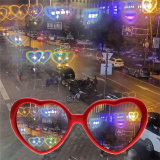 ☼✒抖音同款愛心眼鏡夜晚燈光變愛心太陽鏡 桃心墨鏡女生可愛ins禮物
