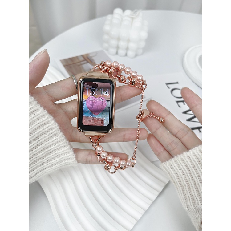 Redmi 手環 Pro 小米手環8 Active 珍珠鍊錶帶  高級時尚錶帶腕帶金屬保護殼 小米手環7 Pro 錶帶