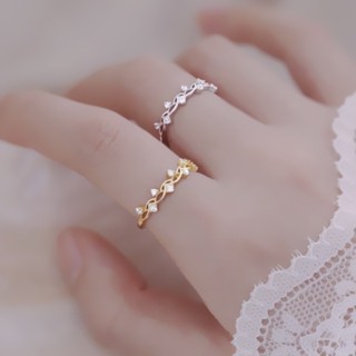 戒指 韓國女神氣質浪漫微鑲幾何交織點點鋯石開口戒指 K5263 臺灣出貨 Danica 韓系飾品 韓國連線
