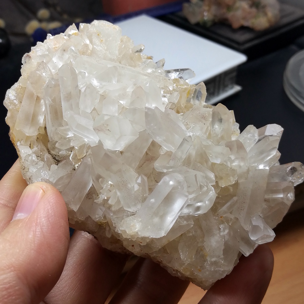 [友克鑫礦業]ac828約198g-白水晶簇 水晶簇 淨化消磁 天然水晶 水晶柱 原礦 原石