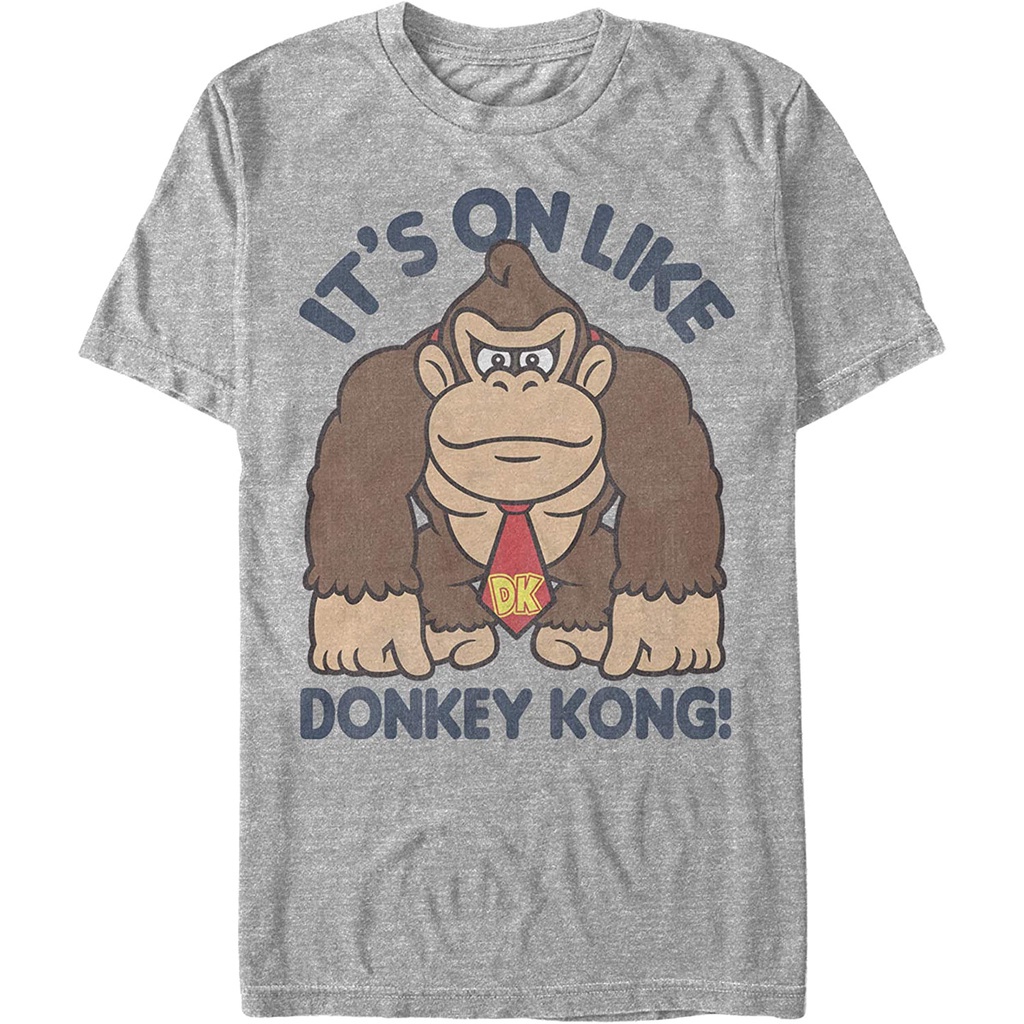任天堂紅白機遊戲Donkey Kong大金剛印花圖案男士百分百純棉圓領短袖T恤