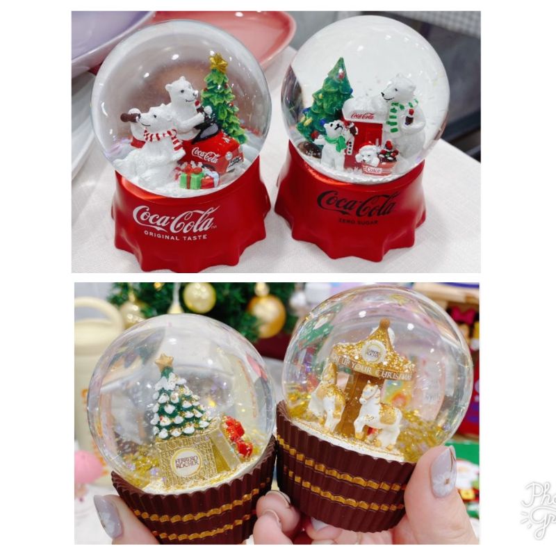 【免運費】可口可樂聖誕水晶球/金莎水晶球/可口可樂水晶球/聖誕水晶球/金莎聖誕水晶球