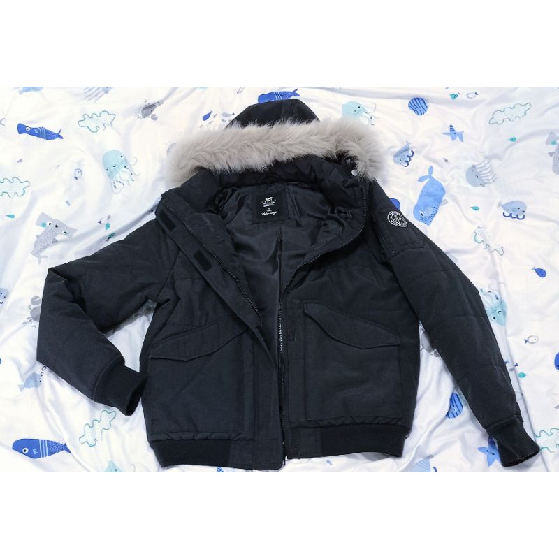 鋪棉外套 防風外套 厚外套 NET女裝10號 冬季外套 連帽外套 保暖外套 黑色外套