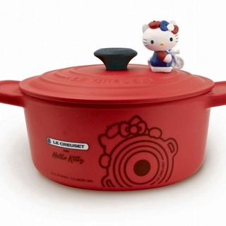 7-11 LE CREUSET 台灣 HELLO KITTY 鑄鐵鍋造型餐具 紅色款