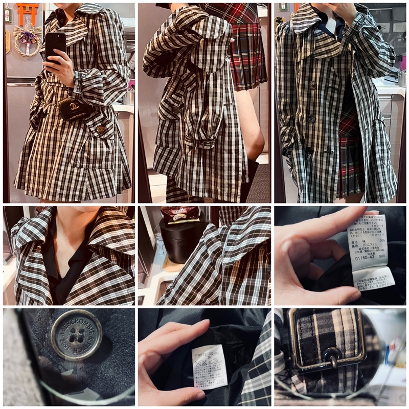 Burberry 二手近全新經典格子紋2Way風衣、風衣式洋裝 左右各有口袋日本製 購於日本🇯🇵