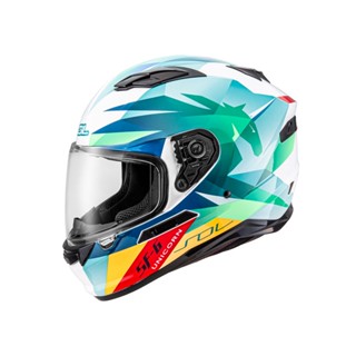 【SOL Helmets】SF-6全罩式安全帽 (獨角獸_白/綠) ｜ SOL安全帽官方商城