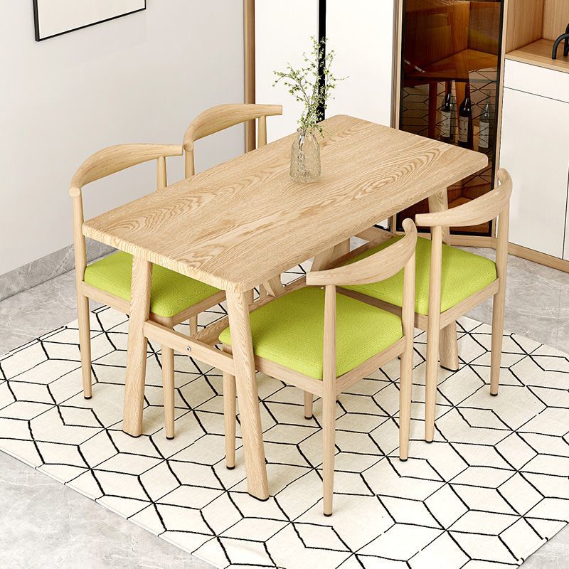 北歐餐桌椅組合 家用經濟型小戶型4人6人吃飯餐桌 簡約長方形出租屋餐桌 家用木桌 小型餐桌