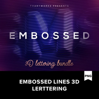 字體樣式 | Embossed Lines 3D Lerttering 3D線條浮雕字母素材